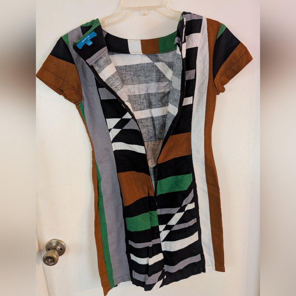 Derek Lam Striped Sheath Mini Dress Sz 2 - Picture 7 of 10